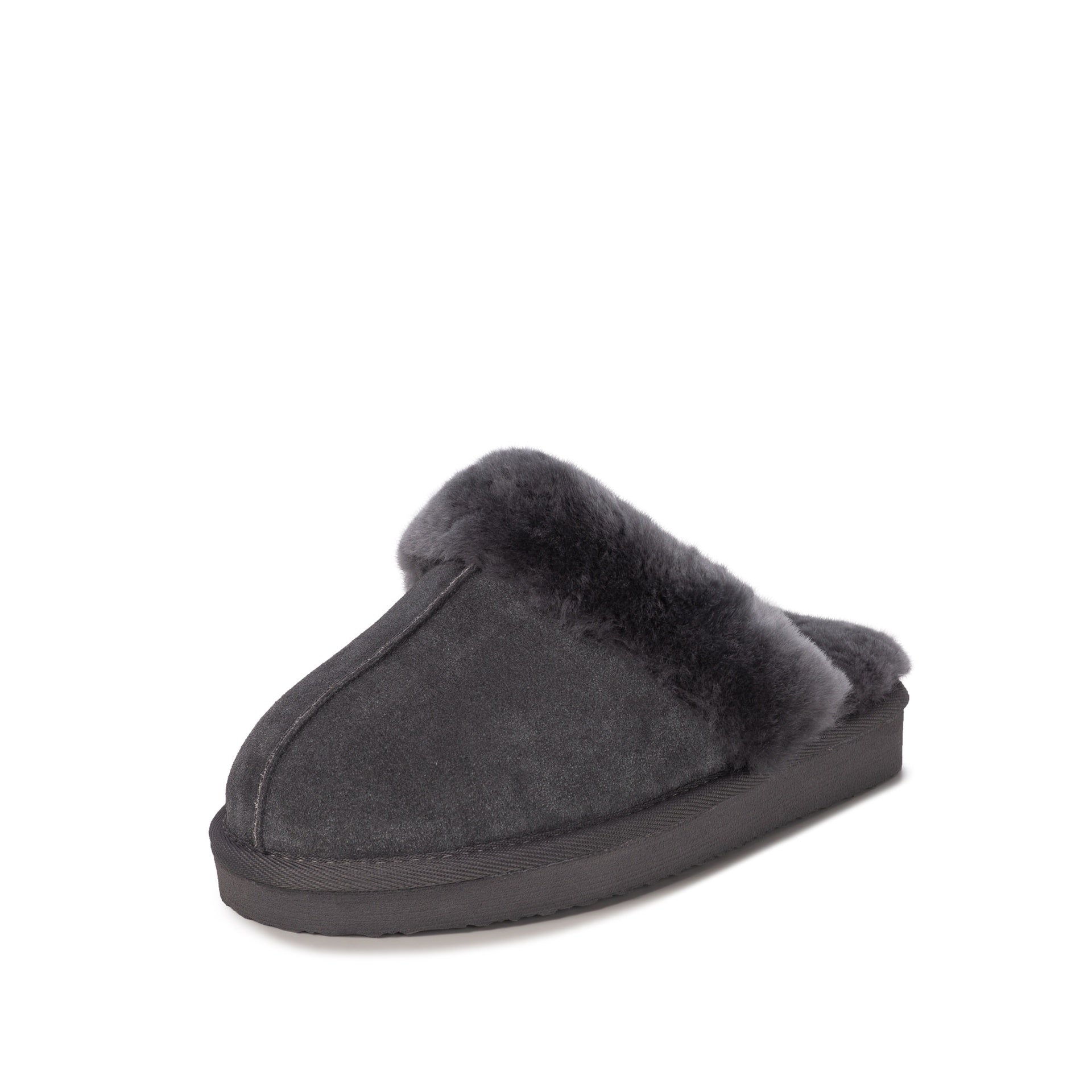 Grey | Womens Short Sheepskin Slipper Boot | WoolOvers US